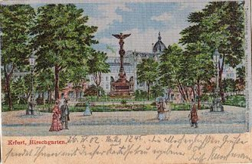 Erfurt Hirschgarten Seidenkarte o 26.4.1902