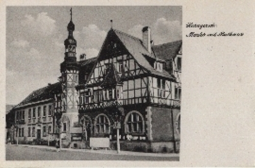 06493 Harzgerode Markt mit Rathaus * ca. 1950