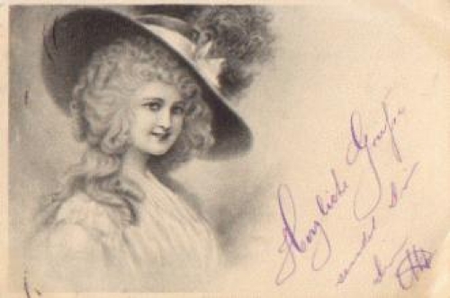 Woman with a plumed hat Artist card o September 24, 1903
