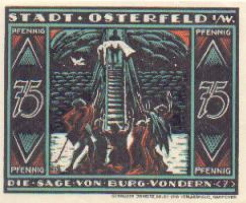 46197 Osterfeld, city emergency money, worth 75 pfennigs, legend of Vondern Castle, No. 7, 1921