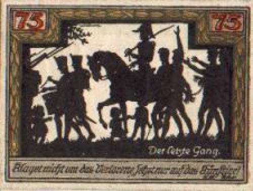 46460 Wesel Städtenotgeld 75 Pfennige Der letzte Gang 1921