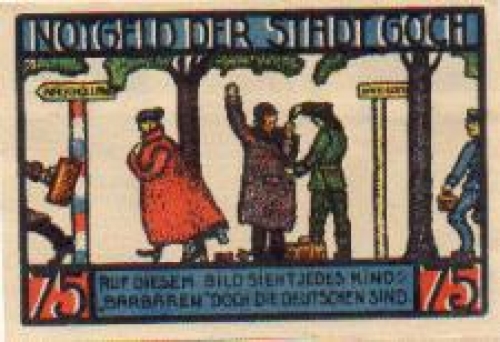 47574 Goch Städtenotgeld 75 Pfennige Nr. 6 1922