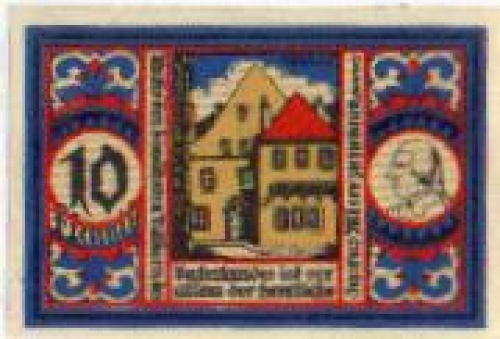 Osnabruck city emergency money worth 10 pfennigs Moserhaus 1921
