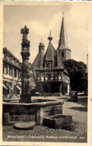 64720 Michelstadt town hall and fountain * approx. 1930