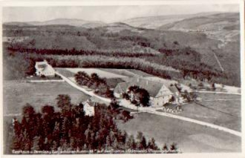 64689 Tromm, Gasthaus Zur Schönen Aussicht, aerial photo o April 27, 1939