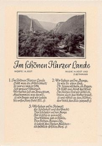 38855 Harzer Land, mountain landscape, message card, * approx. 1955