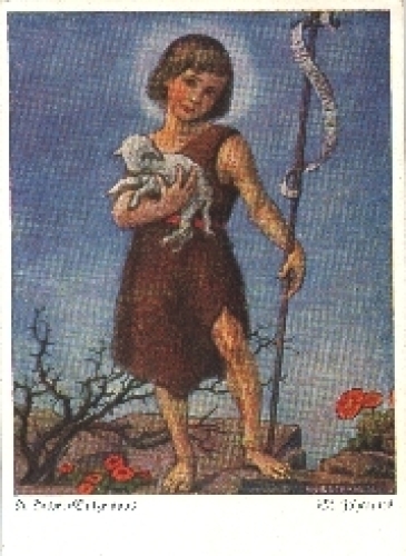 Children, artist card Huber Sulzemoos, St. Johannes, Schaf o 11.5.1940