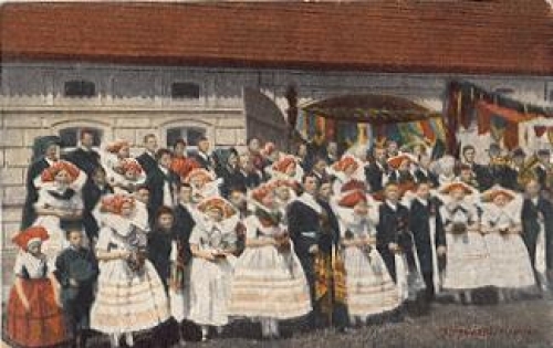 Spreewald Trachten Hochzeitsgesellschaft gebr. ca. 1910