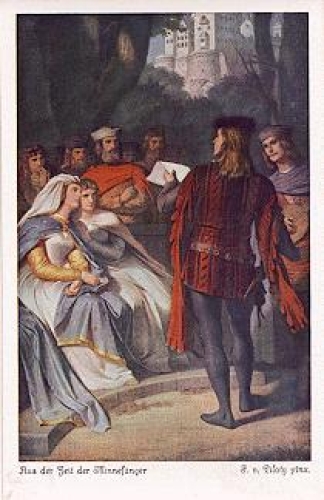Piloty artist card "Time of the minstrels" * ca. 1950
