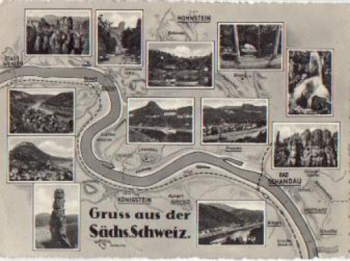 01824 Saxon Switzerland maps postcards o about 1960