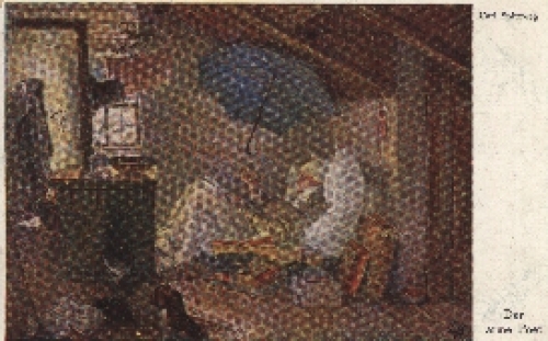 Der arme Poet Künstlerkarte Karl Spitzweg o 22.1.1918