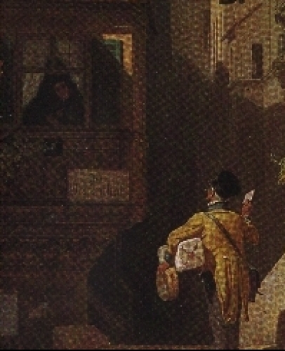 Der Postbote im Rosenthal Künstlerkarte Karl Spitzweg * ca. 1970