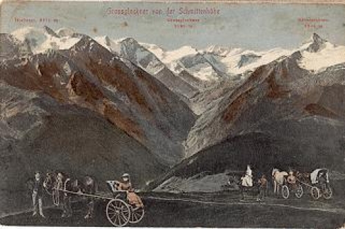 Pferdekutsche am Grossglockner von der Schmittenhöhe o ca.1905