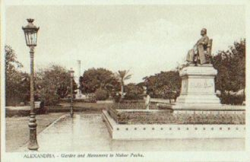 Egypt Alexandria Garden and Monument to Nubar Pacha Denkmal *ca.1910