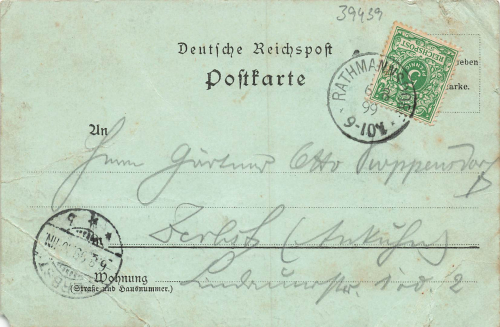 39418 Rathmannsdorf Staßfurt Wesendorfs Gasthaus Friedenseiche Litho o 1899