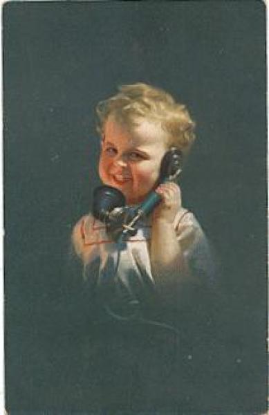 Telefon Junge mit Hörer * ca. 1920
