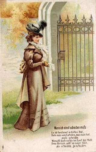 Lady with a hat "If I have to leave one day" * approx. 1900