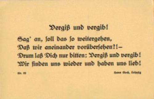 Hans Koch "Forget and Forgive" * approx. 1920