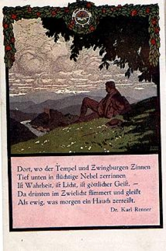 Zwingburgen Zinnen artist card Dr. Karl Renner, * approx. 1910