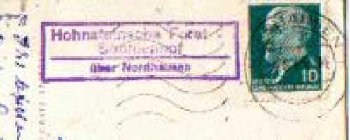 99786 Hohnsteinsche Forst-Senhienhof country postmark post office stamp o 4.6.1965