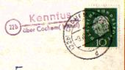 56864 Kennfuss country postmark o 9.10.1943 on postcard Bad Bertrich