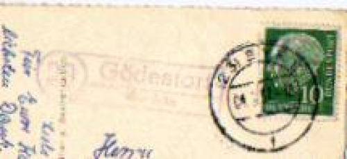 28857 Goedestorf country postmark post office stamp o 4.3.1957