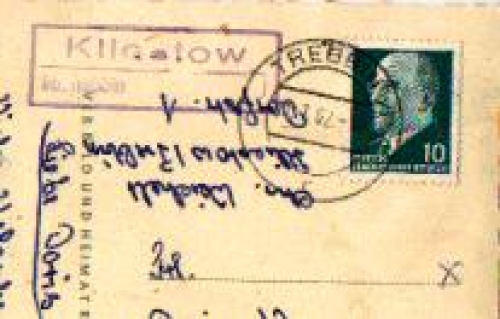 14959 Kligstow country postmark post office stamp o 31.7.1962