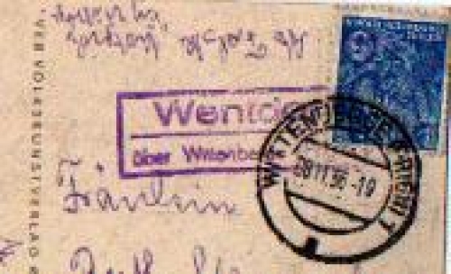 19322 Wentdorf country postmark post office stamp o 2.11.1956