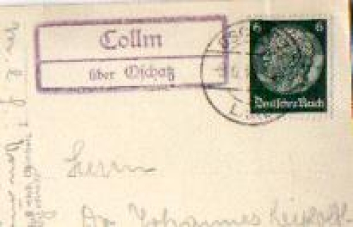 04758 Collm country postmark post office stamp o 9.6.1936 on postcard Collmberg