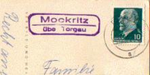 04860 Mockritz country postmark or approx. 1962 on artist card E. Frink