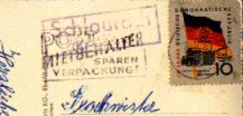 02829 Schlauroth country postmark o July 8, 1961 on AK Gorlitz Untere Berliner Straße