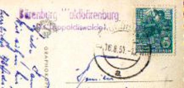 01776 Bärenburg Waldbärenburg Landpoststempel o 16.8.1951