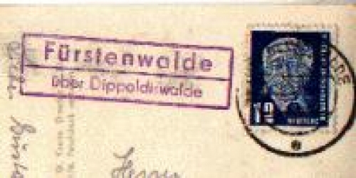 01778 Fürstenwalde country postmark post office stamp o 15.8.1953 on postcard