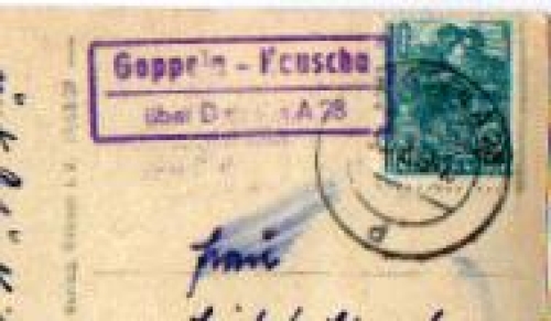 01728 Goppeln-Kauscha, Landpoststempel, Posthilfsstellenstempel, o 30.12.1959