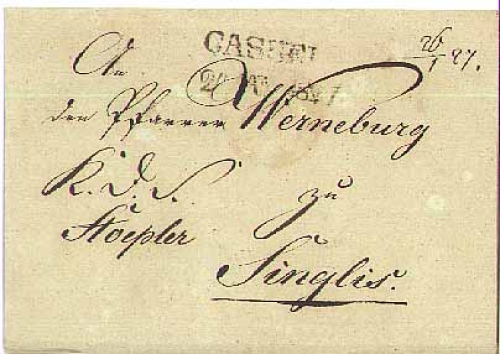 Cassel Jan 24, 1827 Vorphila letter