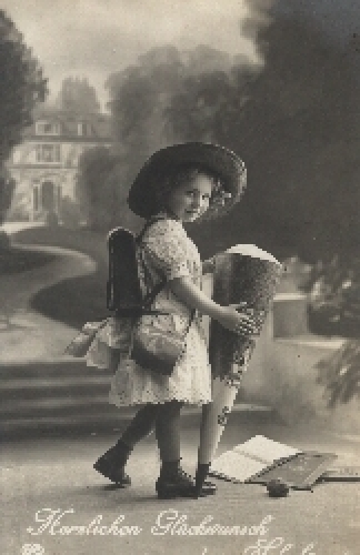 Back to school, girl, school bag, bag, o 1917