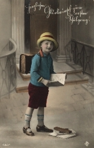 Back to school, boy, school bag, o 1928,