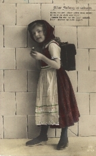 Back to school, girl, school bag, o 1917