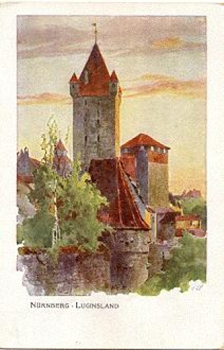 Nuremberg Luginsland artist card Heinrich Kley *ca. 1910