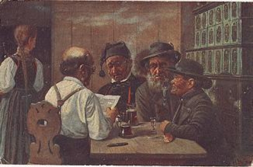 Schwarzwaldtrachten Dorfpolitiker Künstlerkarte H. Hoffmann  * ca. 1920