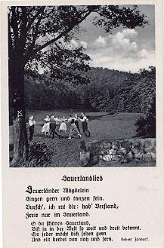 Song card Bauerlandlied Tanzende * ca. 1950