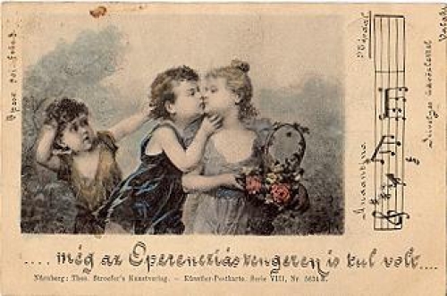 Children's song card kiss flowers o 21.2.1900