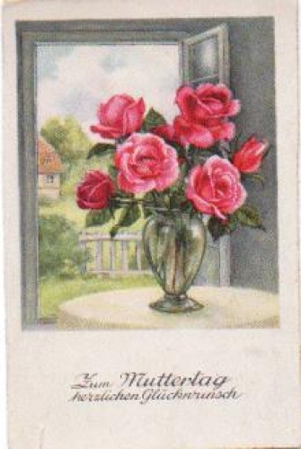 red roses Mother's Day, gebr. circa 1920