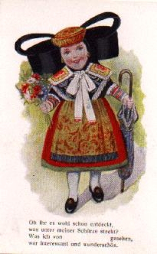 Schaumburg-Lippe girl with umbrella in costume k. AK classification * approx. 1920