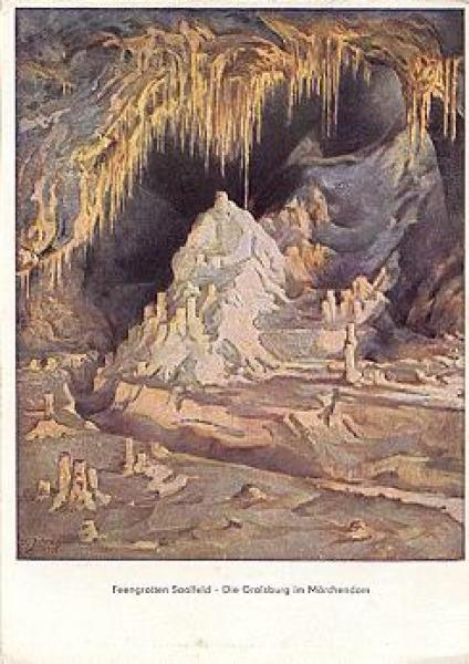 07318 Saalfeld Grailsburg Fairy Grotto in the Fairy Tale Dom Artist card * approx. 1950