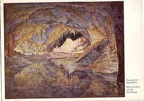 07318 Saalfeld Fairy Grotto Fairy Tale Dome with the Grail Castle Cave o 12.7.1958