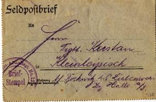 Feldpostbrief Foot Artillery Regiment No. 12 used. circa 1915