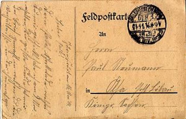 Field post 1st World War Infantry Division No. 23 o November 21, 1914