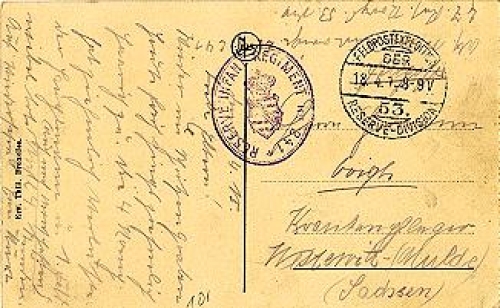 Reserve Infantry Regiment No. 241 field postcard o 18.4.1915