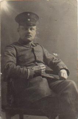 German soldier smoking a cigarette WWI. Real photo o 12/13/1915